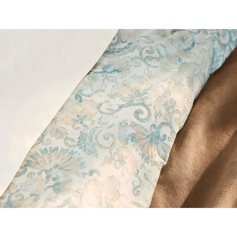 Solana Organic Print Duvet Cover Botanical, King/Cal King Duvet Cover, Tidal w/Doe