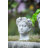 Greek Style Cement Head Planter - Indoor Outdoor Home Garden Decor, D6" X 9"