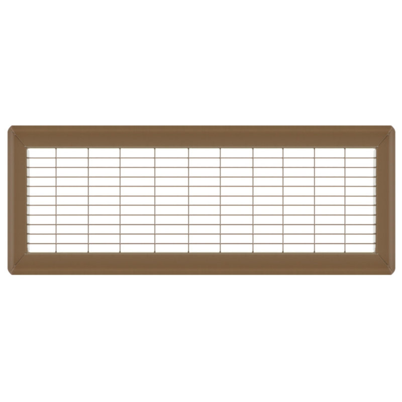 Gril de plancher brun de gros calibre, H 0,9 po x l 6 po x L 22 po
