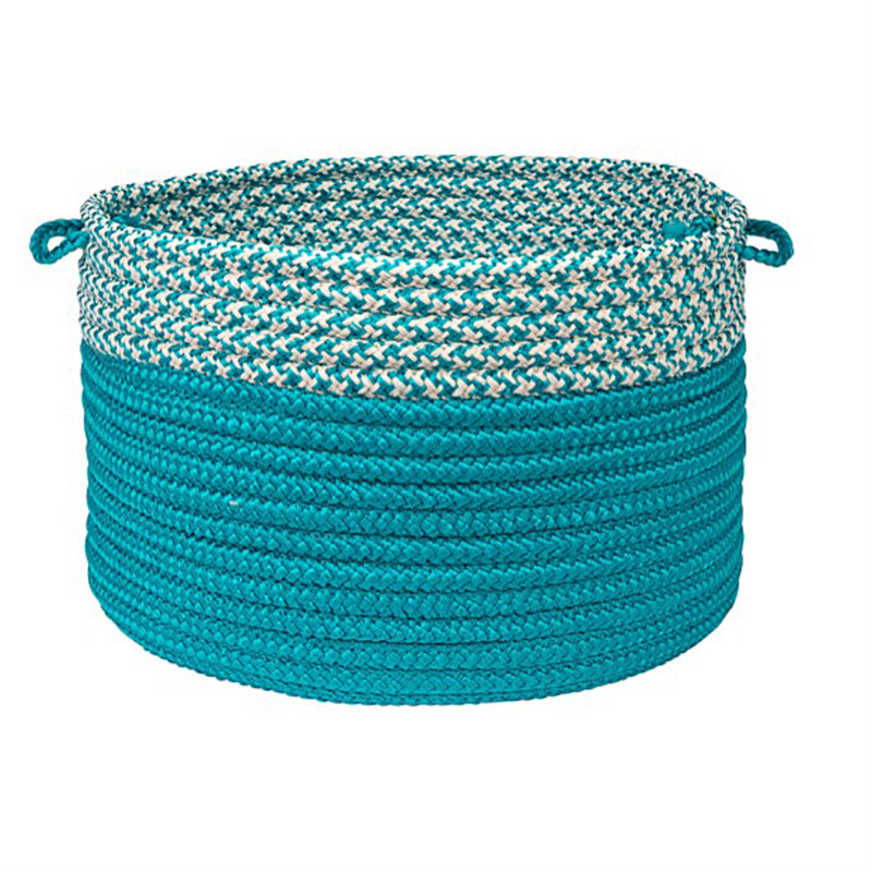 Panier de rangement Ariadne Houndstooth, Turquoise, H 10 po x l 14 po x P 14 po