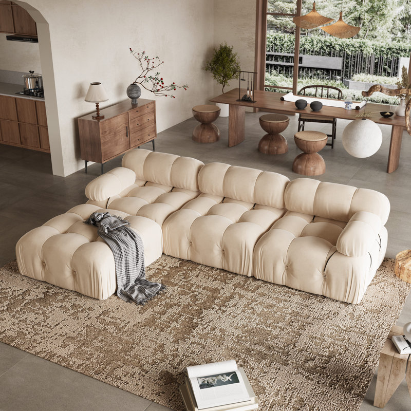 Canapé rembourré 106,299 po Jitze, Brun clair