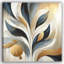 Opulent Gold and Navy Botanical - reproduction d'art sur toile tendue-7239947