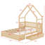 Le lit plateforme House avec garde-corps et tiroirs offre une installation rapide et un rangement ludique dans la chambre-118905334