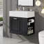 Meuble-lavabo de salle de bain avec lavabo, armoire flottante murale, grand tiroir et tablette réglable-520420098