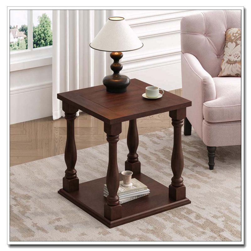 Table d'appoint antique couleur café