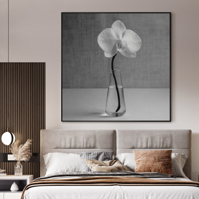 Très grande reproduction d'art sur toile - Fleur, art floral moderne, décoration pour le salon ou la chambre à coucher - «Assemblage requis du cadre (cadre non fini)»