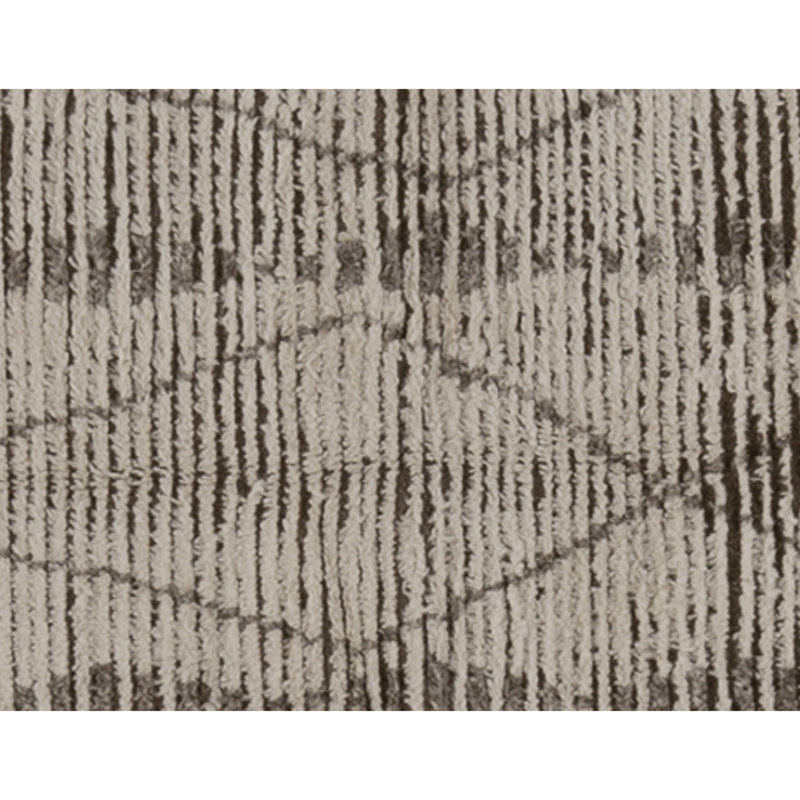 Hand Knotted Wool Area Rug in Beige And Brown