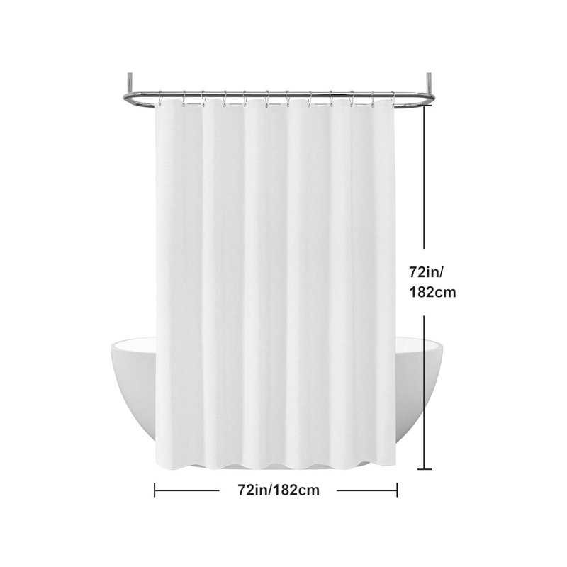 Polyester Shower Curtain, White