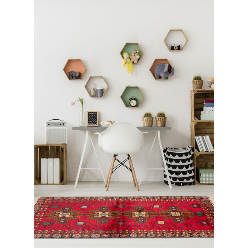 Rizbaft Red Rug 3'4" x 6'4"
