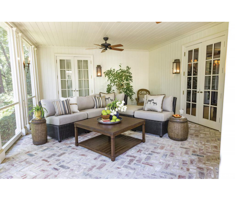 Siesta Key Outdoor Ottoman, Cast Ash Sunbrella® Plainweave