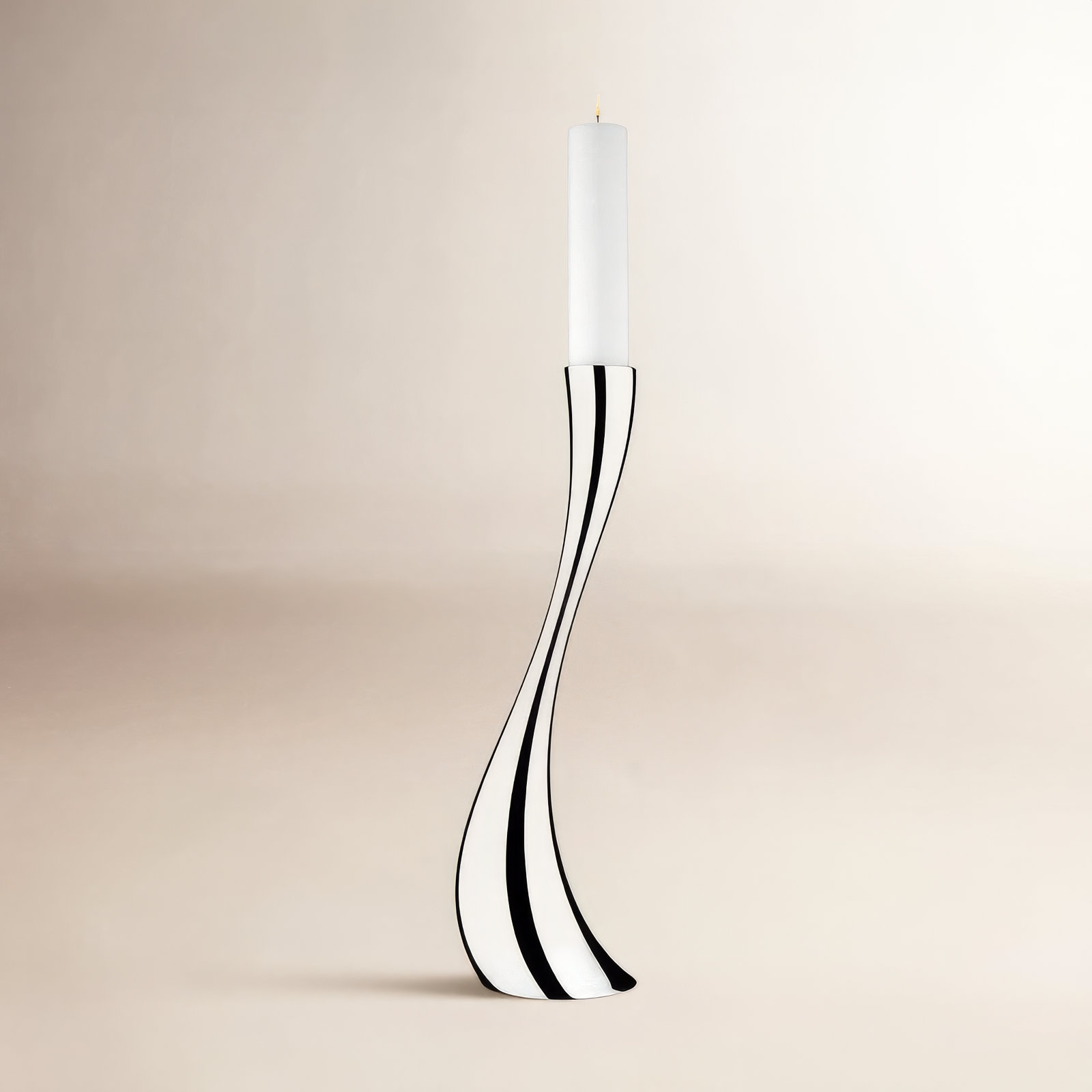 Cobra Stainless Steel Floor Candlestick, 23.62" H x 3.86" W x 3.86" D, Silver