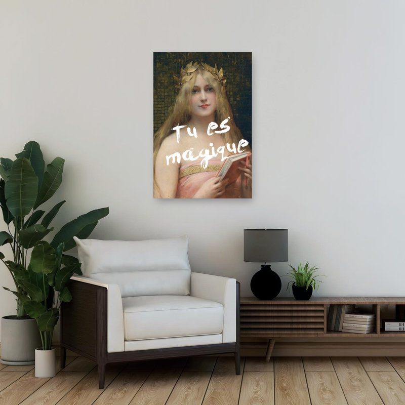 Serene Goddess With Book Elegant Ethereal Serene Portrait Wall Art Print 1 Piece Wrapped Canvas Wall Art
