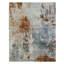 Tapis oriental 8 pi 1 po x 10 pi 2 po gris étain avec beige, nœud persan, abstrait avec motif galaxie, 100% laine noué à la main, tissé dense