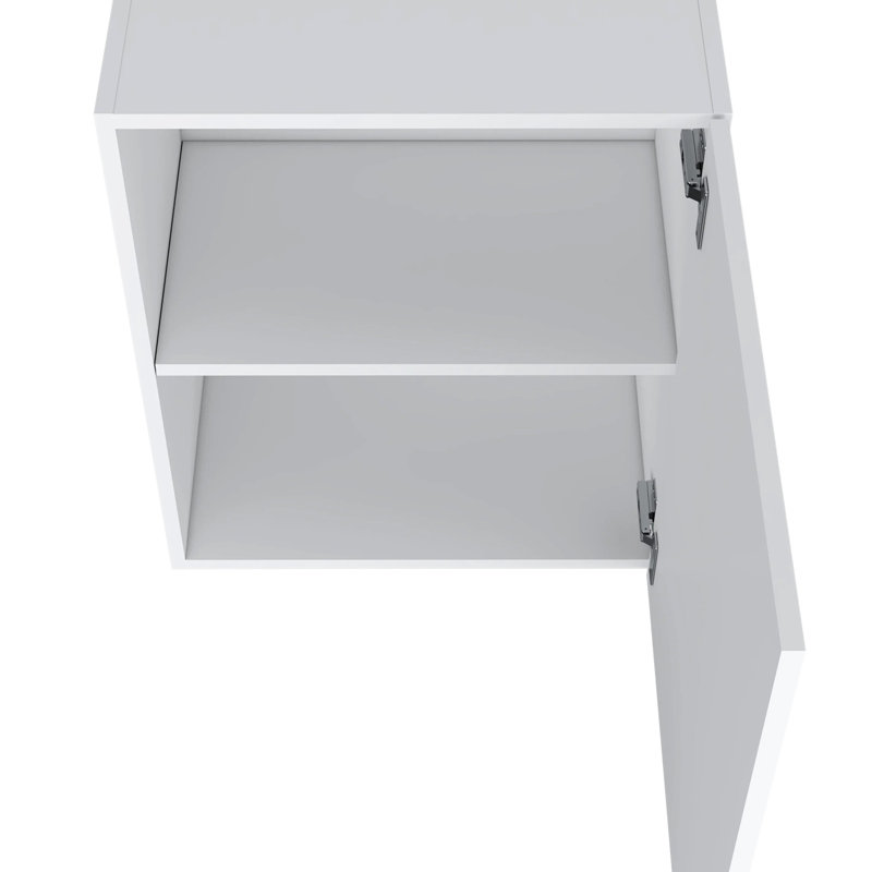 White Wall Cabinet For Compact Kitchen Areas - 1 Door, Hassle- Maintenance Space With Door Stylish & Practical Design, White