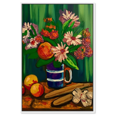 Floral Vase and Fruits