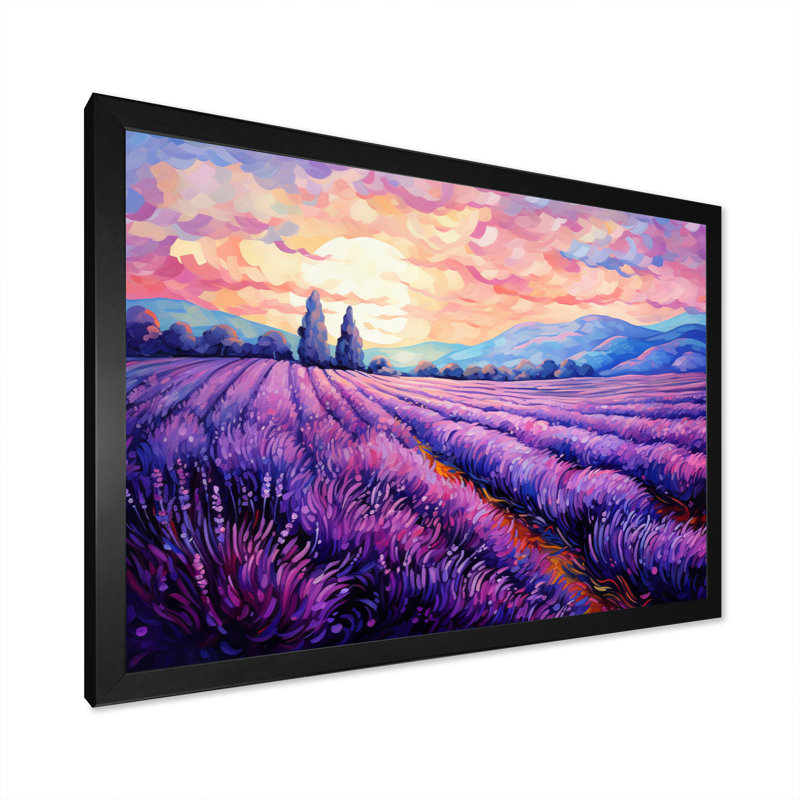Vangogh Lavender Fields II - Vangogh, art mural sur toile par Vincent Van Gogh, peinture, H 12 po x l 20 po x P 1 po