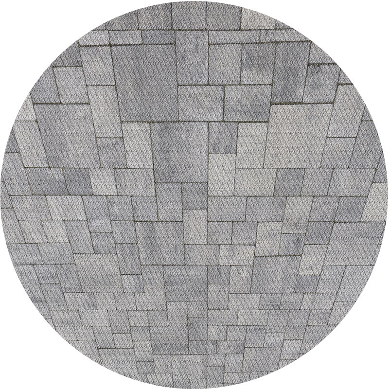 Tapis géométrique gris, Rond 3 pi