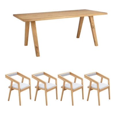 4 - Person Solid Wood Solid Wood Top Four Leg Dining Set
