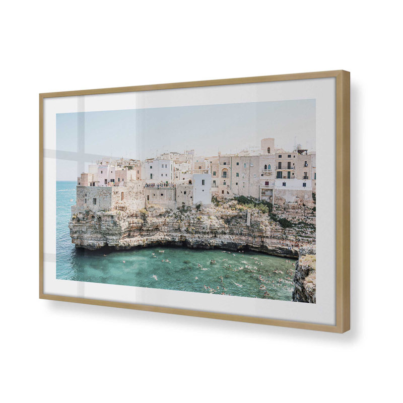 Imprimé roulé Ocean's Edge II, sans cadre, H 12,25 po x l 15,25 po x P 1,25 po, Cadre simple brossé doré