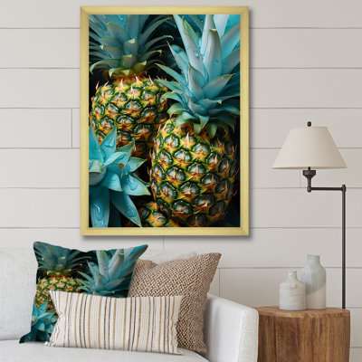 «Green Pineapple Paradise I», art mural ananas