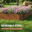 Ensemble de 6 bordures de jardin en métal galvanisé, bordure de jardin pliable, pointe de requin, bordure de pelouse pour parterre de jardin
