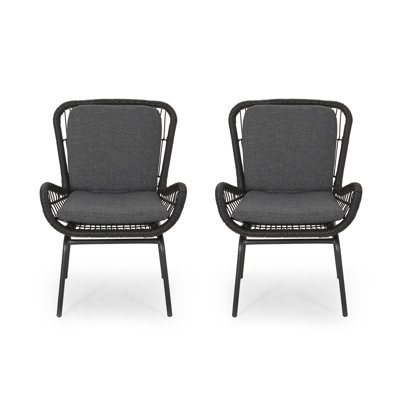 Chaise de patio avec coussins Mccaskill (ensemble de 2)