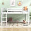 Lit mezzanine bas polyvalent avec échelle convertible, idéal pour une chambre à coucher amusante et fonctionnelle, assemblage inclus-2133610970