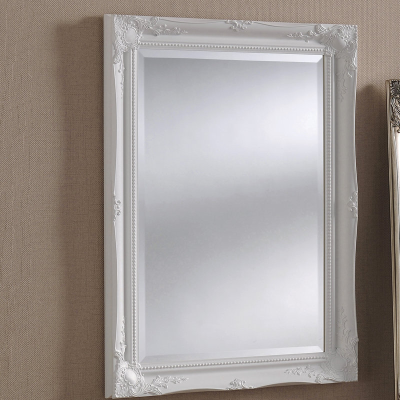 Burdette Wood Framed Accent Mirror, 90 cm H x 63 cm W, White