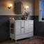 Meuble-lavabo 36 po avec lavabo en céramique, 4 tiroirs et tablettes latérales-1071186051