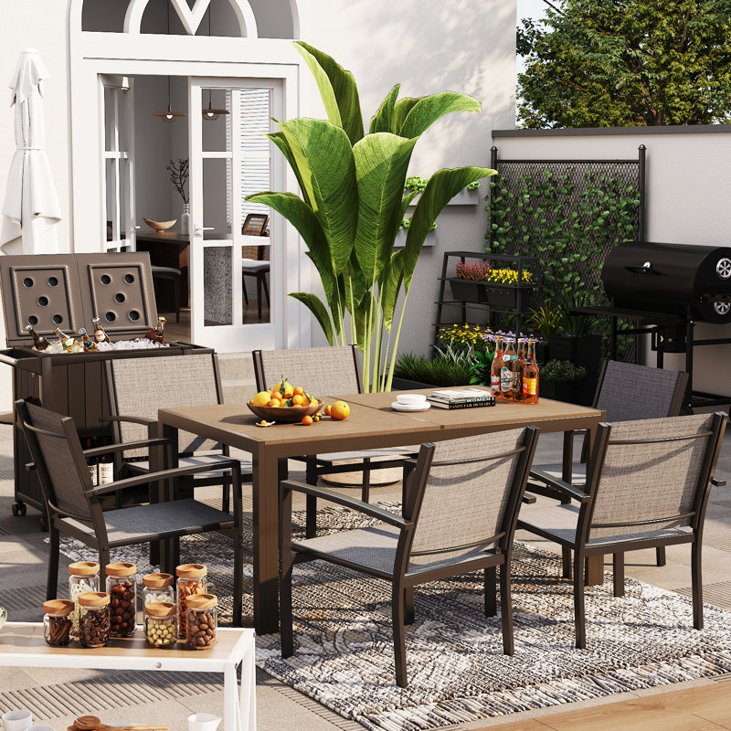 6 - Person Patio Dining Set with Rectangular Table