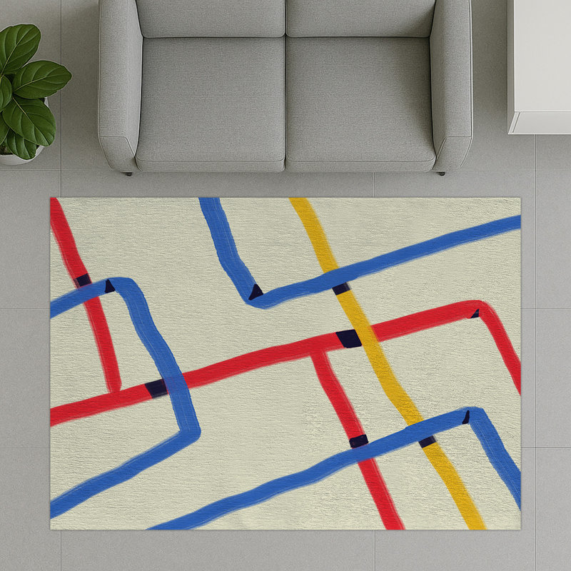 Geometric Area Rug, Rectangle 90 x 150 cm
