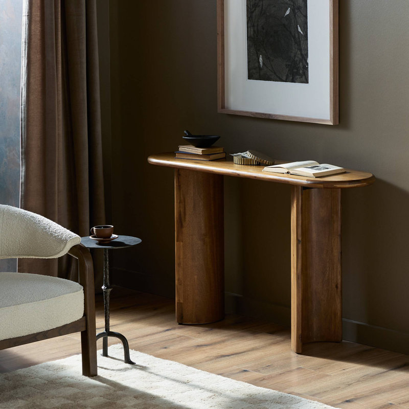 Haiden 51'' Solid Wood Console Table, Seasoned Brown Acacia