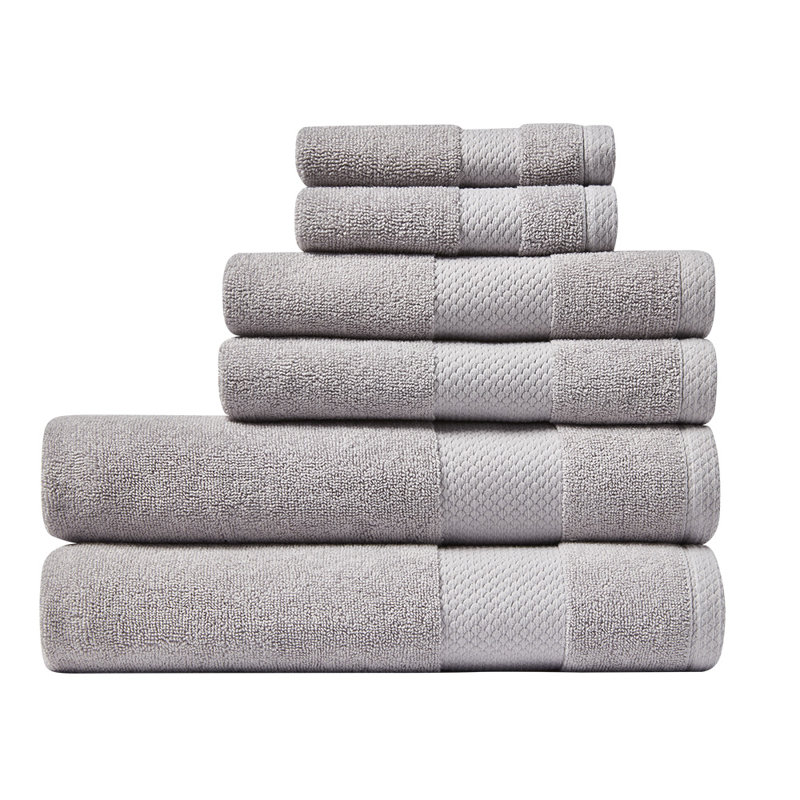 Lacoste Heritage 6PC Cotton Bath Towel Set, 100% Supima Cotton, Micro-Fresh® Anti-Microbial, Micro Chip