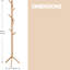 8 - Hook Wooden Coat Stand With Adjustable Height Hallway Entryway Furniture