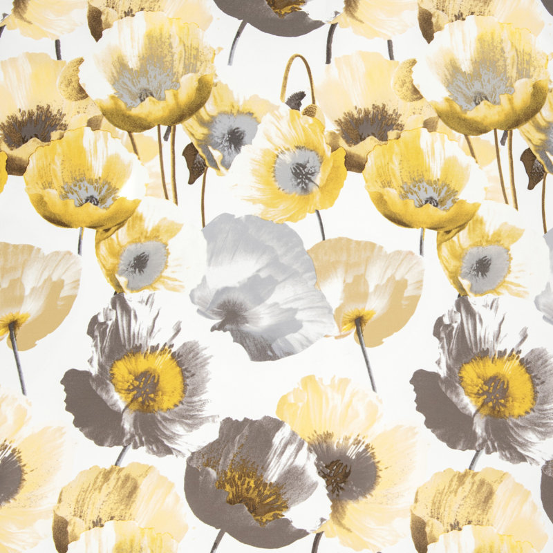 Cantonnière florale sur mesure 50 po, Gris / jaune