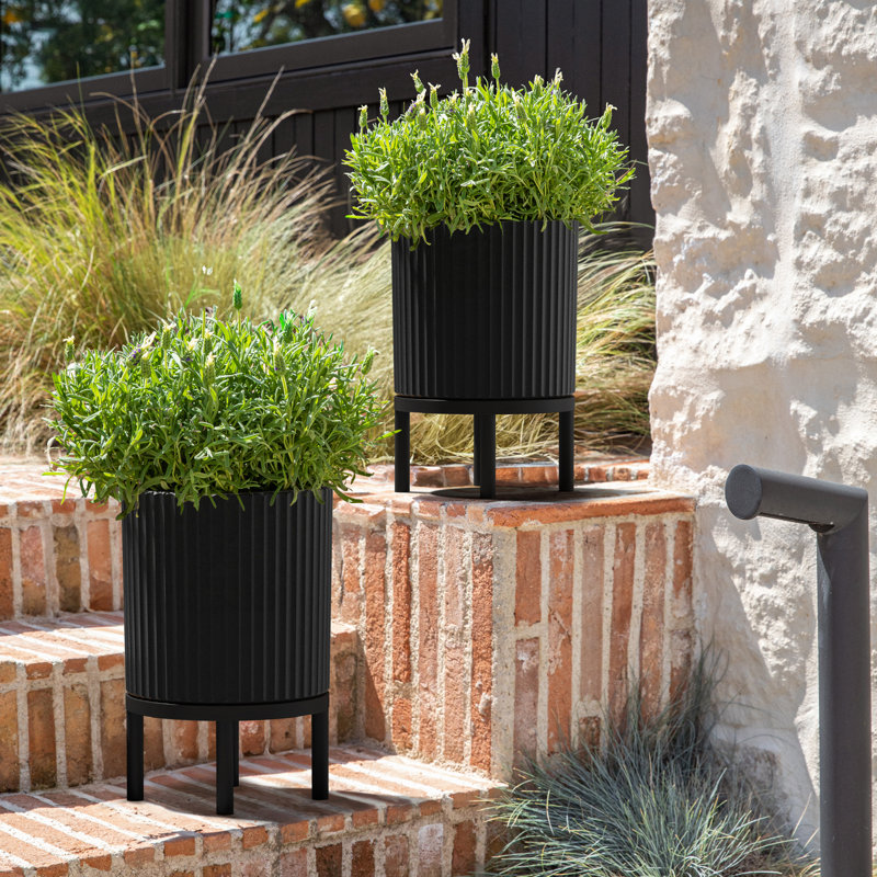 Jardinière Demi Series avec support, Noir, 2, H 16 po x l 10,5 po x P 10,5 po