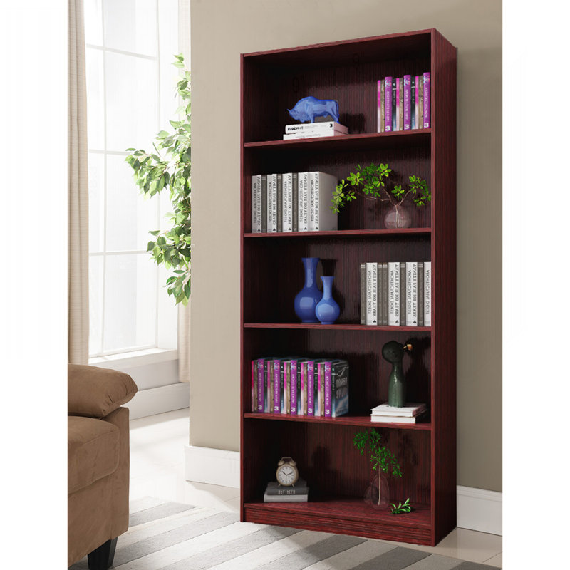 Bibliothèque polyvalente en bois d'acajou avec moulure élégante pour la décoration intérieure