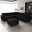 Corduroy Modular L - Shaped Sectional Sofa With Removable Ottoman-279045611
