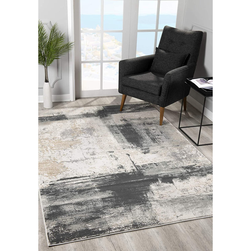 Tapis gris crème crème Patchwork
