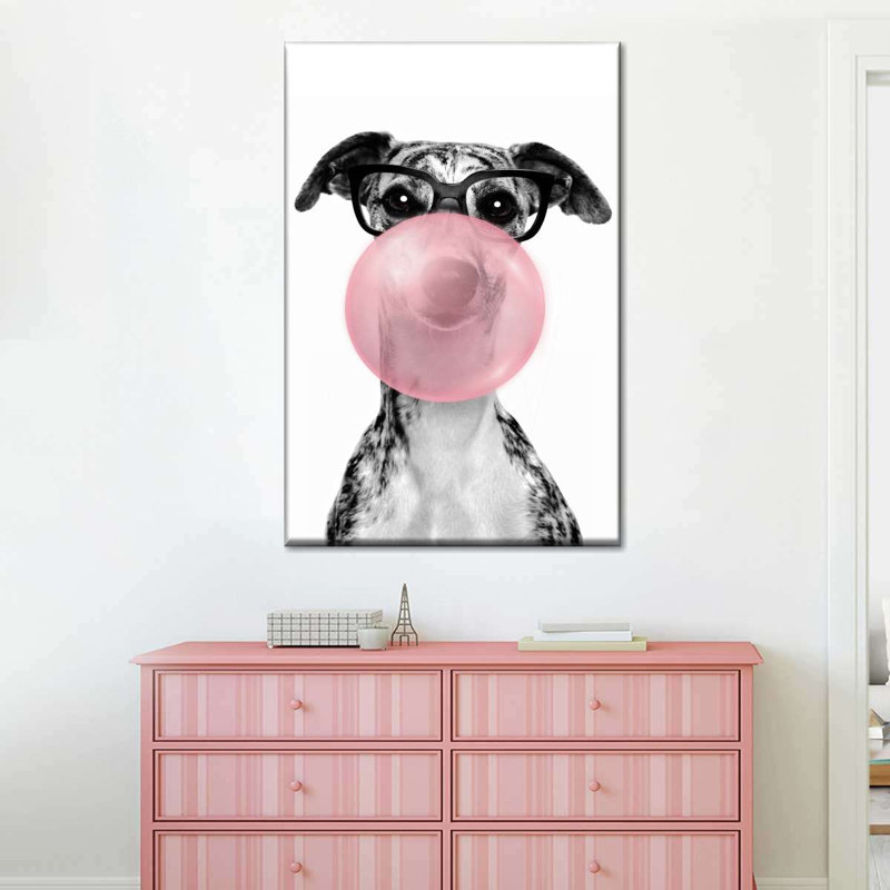 Drôle de mode animalière sur toile, H 48 po x l 32 po x P 1,25 po