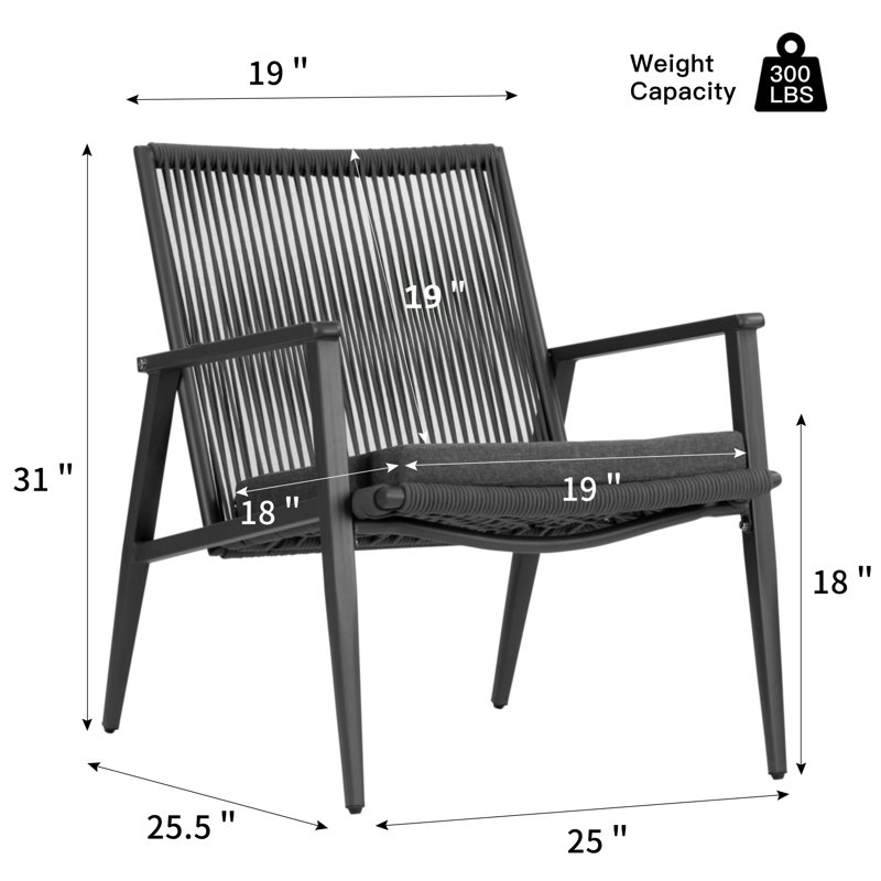 Ensemble de 2 chaises longues d'extérieur avec coussin de siège gris Biton, Gris, Gris