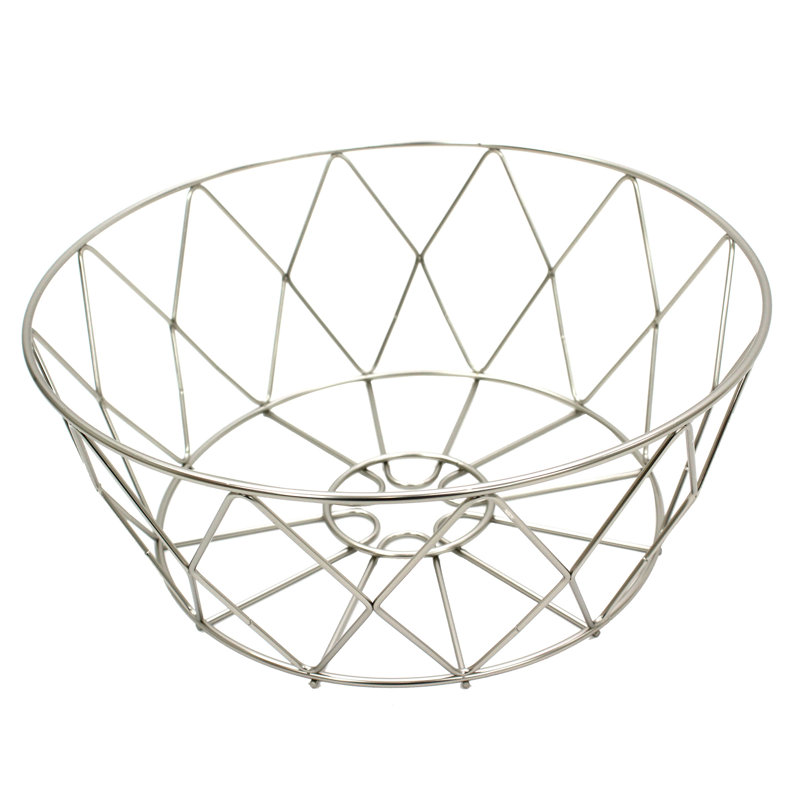Panier rond en métal, H 5 po x l 12 po x P 12 po