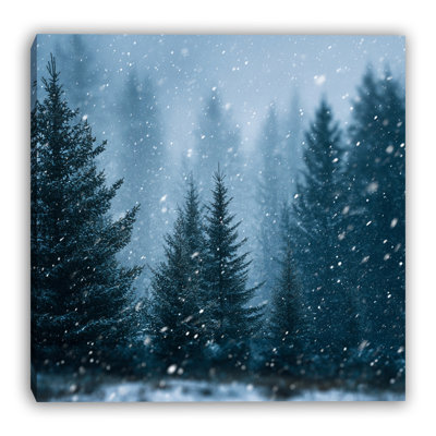 Art mural sur toile Starlit Winter Pines
