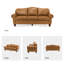 Canapé modulaire de salon en cuir véritable 3 pièces avec repose-pieds en cuir-91296550