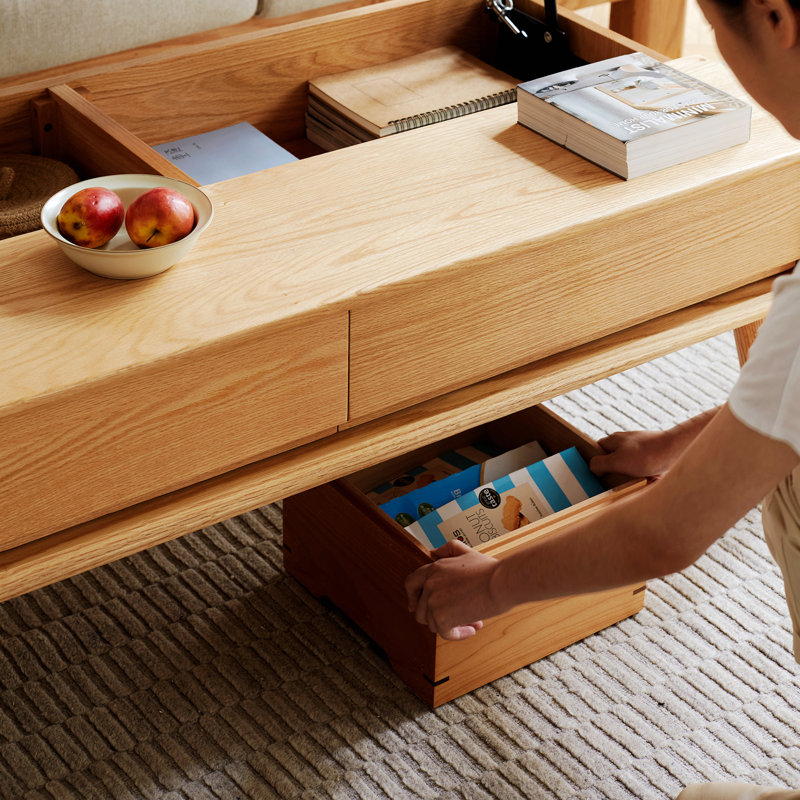 Table basse polyvalente à plateau relevable avec rangement dissimulé et construction durable