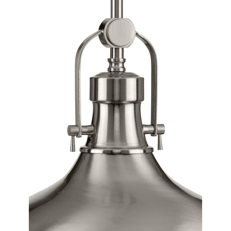 Luminaire suspendu en dome à 1 lumière, Nickel brossé