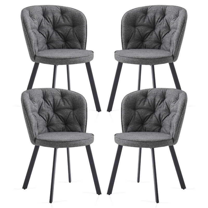 41cm H Fabric Upholstered Side Chair, Grey