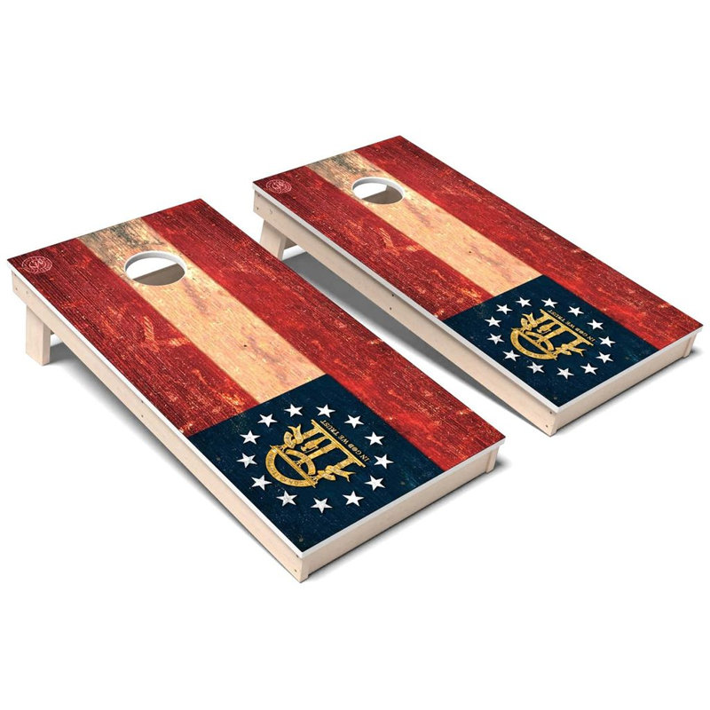 Ensemble de planches de cornhole en polychromie pour drapeau de Géorgie, Ajouter un étui et des lumières