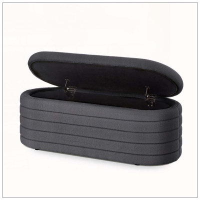 Modern Oval Storage Ottoman Bench