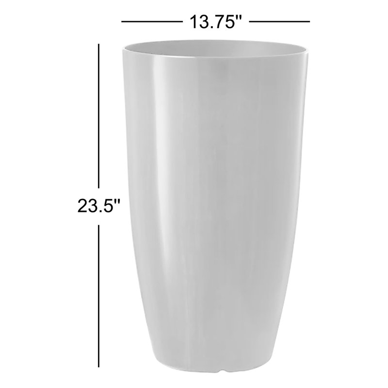 Ensemble de 2 pots à fleurs surdimensionnés en faux céramique vert, Vert dégradé, H 23,5 po x l 13,75 po x P 13,75 po
